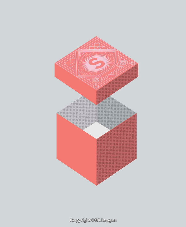 Creative Abstract Illustration of a Geometric Box Concept