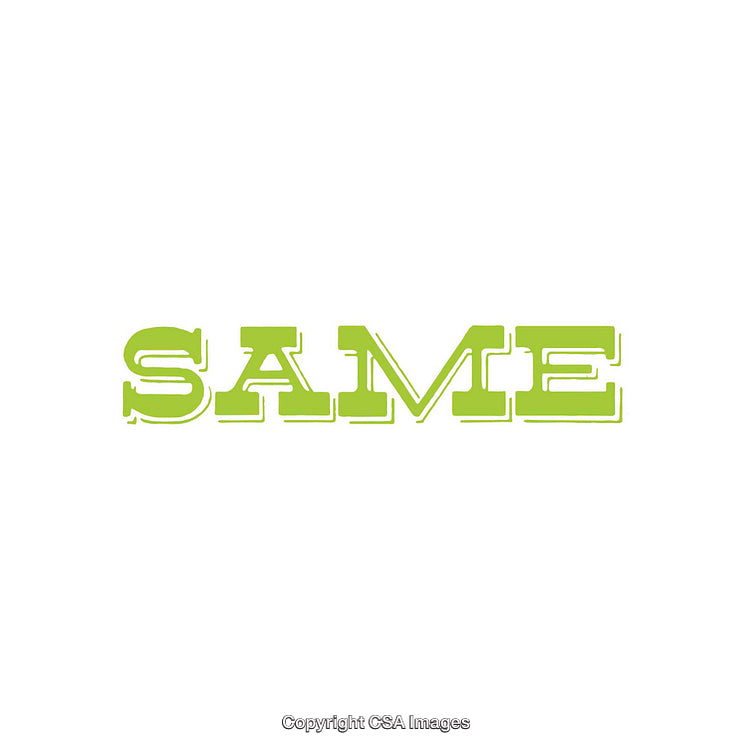 Green Text Illustration Featuring the Word 'Same' on White Background