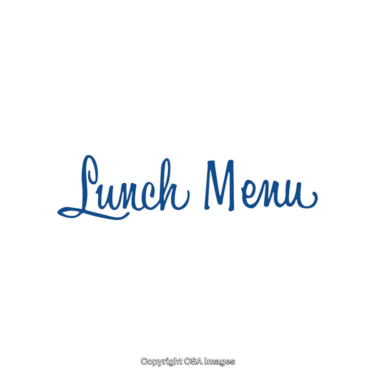 Blue Elegant Text Displaying "Lunch Menu" on a White Background