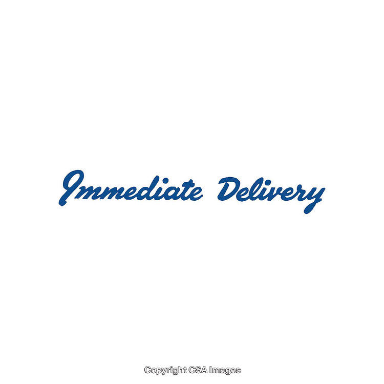 Blue Text on White Background Reading Immediate Delivery