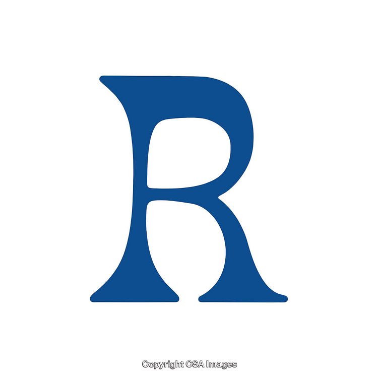 Elegant Blue Letter R Design on White Background