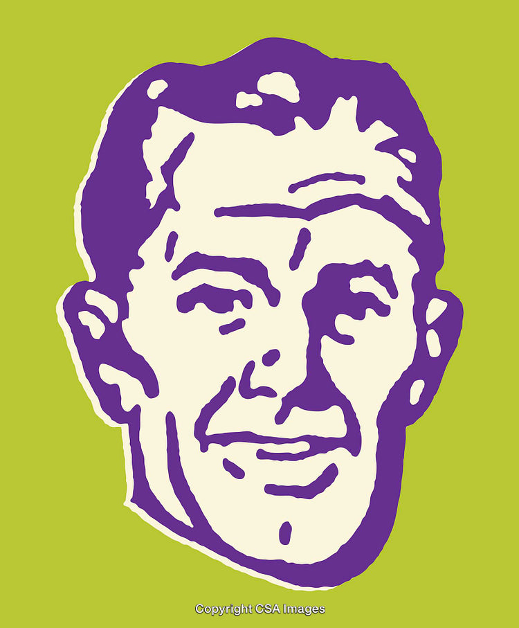 Colorful Retro Male Portrait Illustration with Vibrant Style