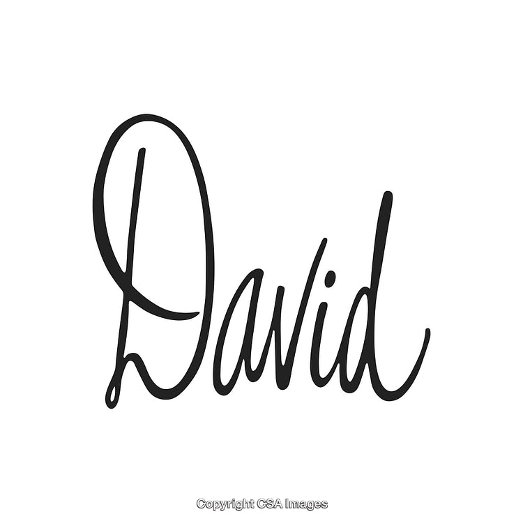 Stylish Handwritten Cursive Script with the Name David in Black Ink