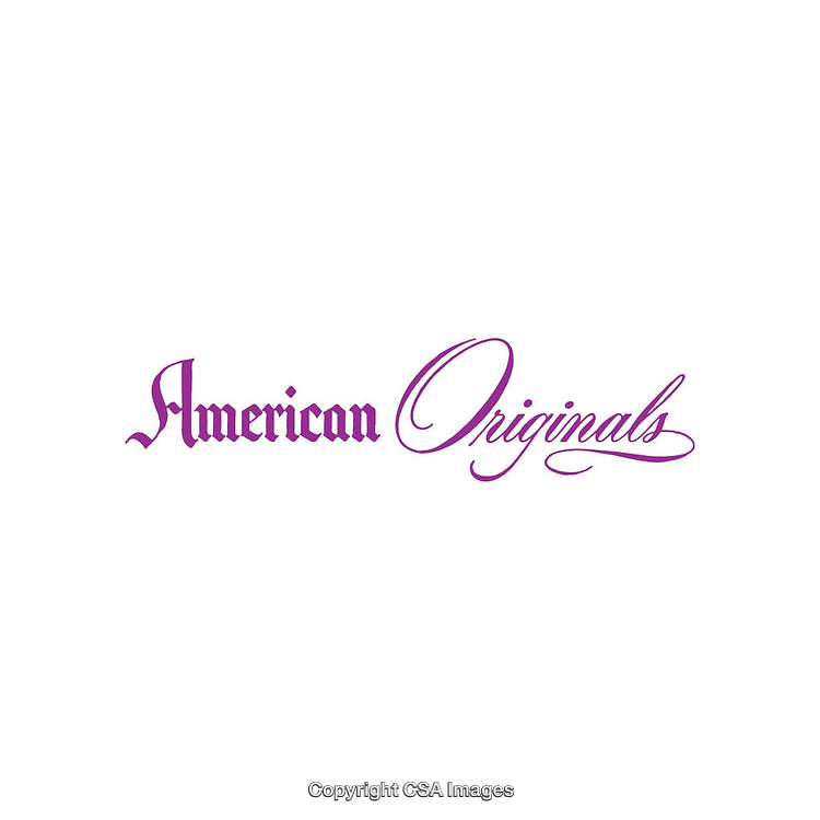 Purple Text Logo Design Reading American Originals on a White Background