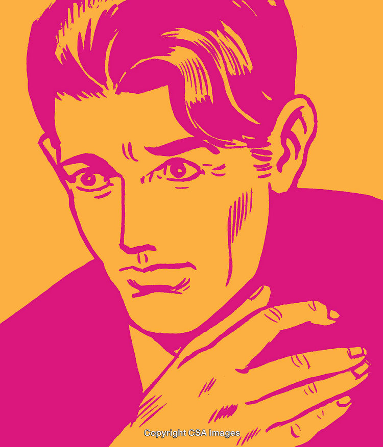 Colorful Pop Art Style Portrait of a Thoughtful Individual