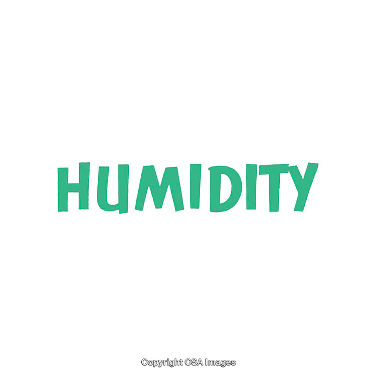 Green Word Humidity Displayed Against Clean Background Design