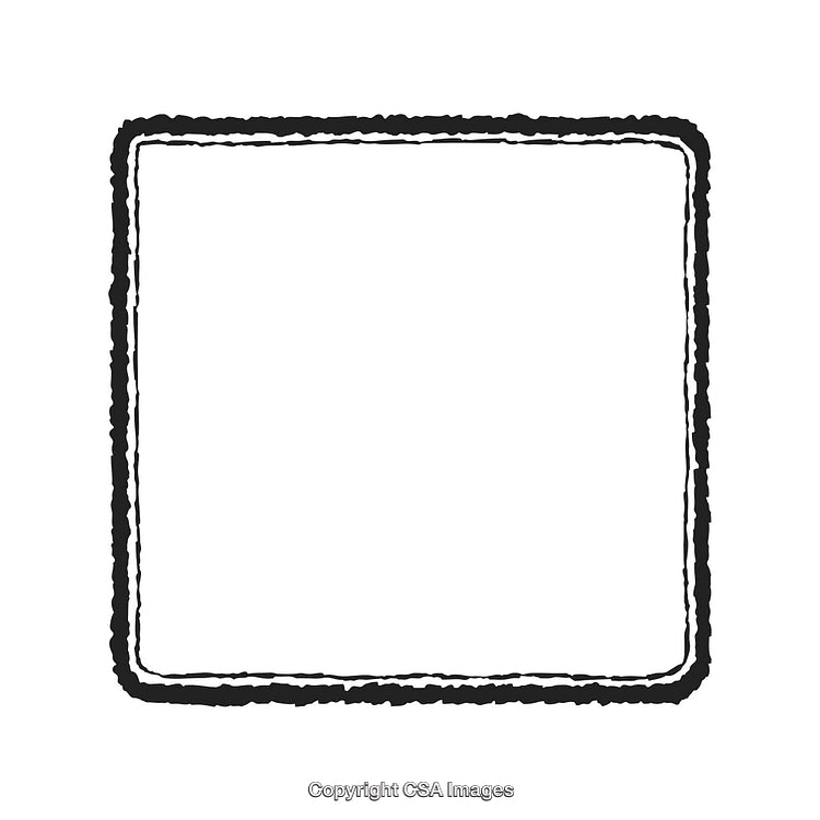 Rustic Handcrafted Black and White Border Design Outline with Textured Style