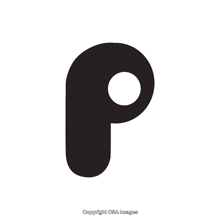 Minimalist Black and White Logo Depicting the Letter P