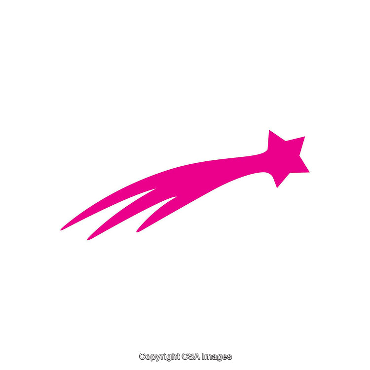 Pink Shooting Star Design on a Clear White Background