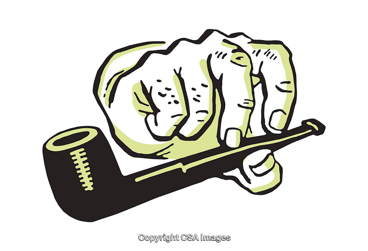 Hand Holding a Pipe in Stylized Color Illustration