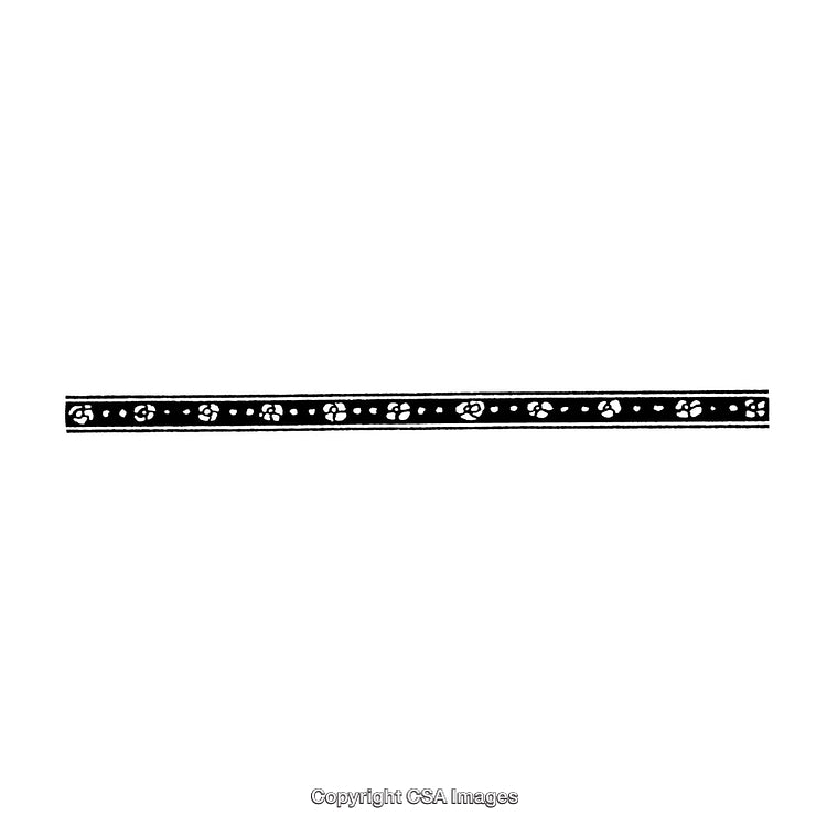 Black and White Border With Floral and Dotted Pattern Design