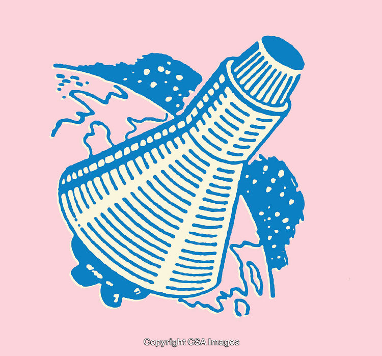 Colorful Line Art of a Space Capsule with Earth Background