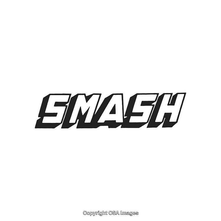 Bold Comic Style Text of the Word Smash in Black and White