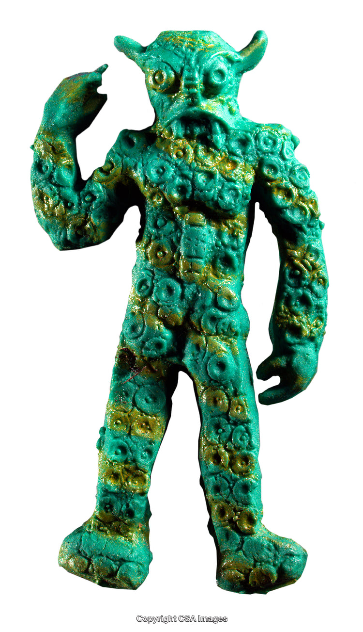 Detailed Turquoise Fantasy Alien Figure Featuring Unique Textured Design