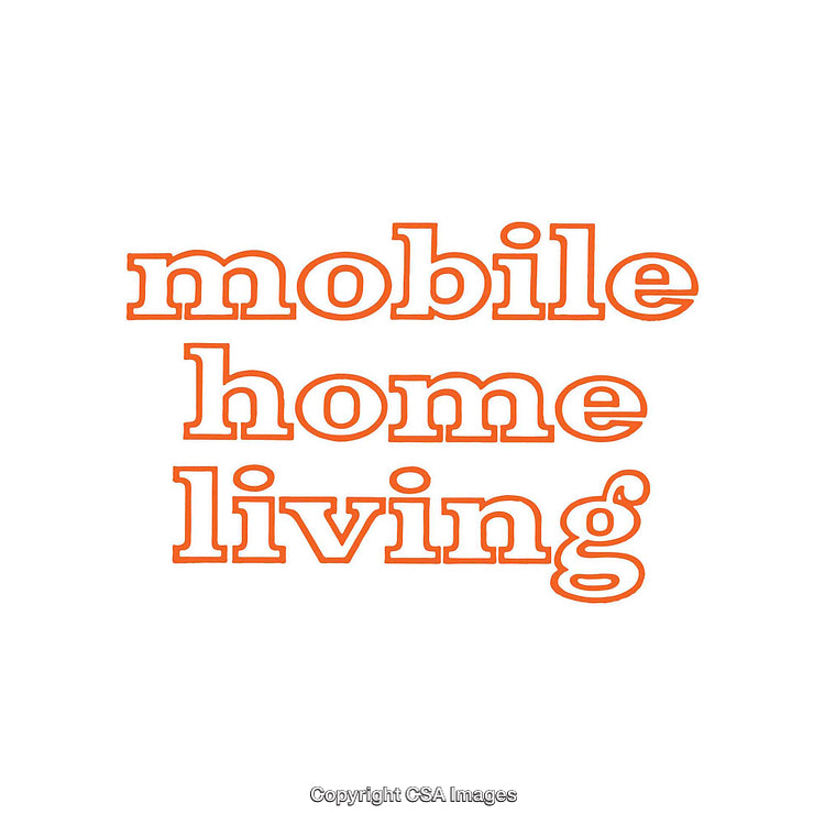 Retro Bold Lettering Highlighting Mobile Home Living in Vibrant Orange