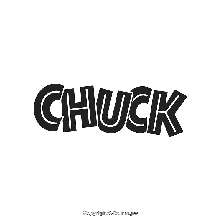 Playful Black and White Text Design Featuring the Word 'Chuck'