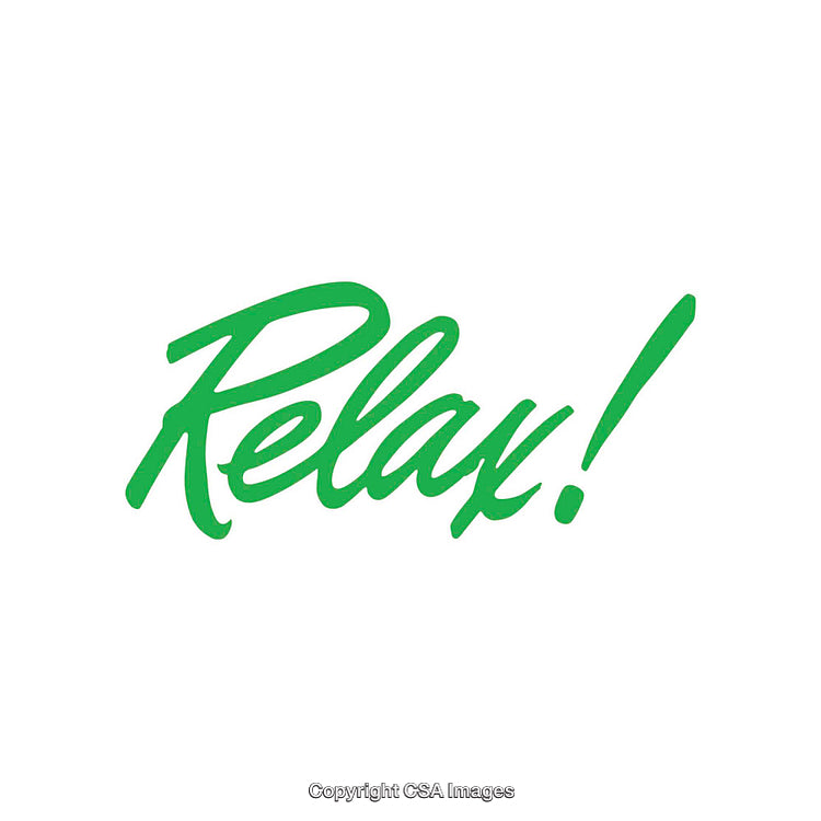 Green Relax Script Text on Clean White Background
