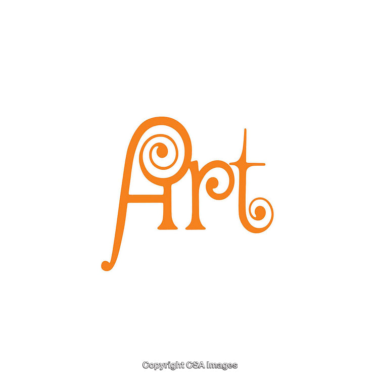 Creative Orange Typography Design Featuring the Word 'Art' in Unique Style