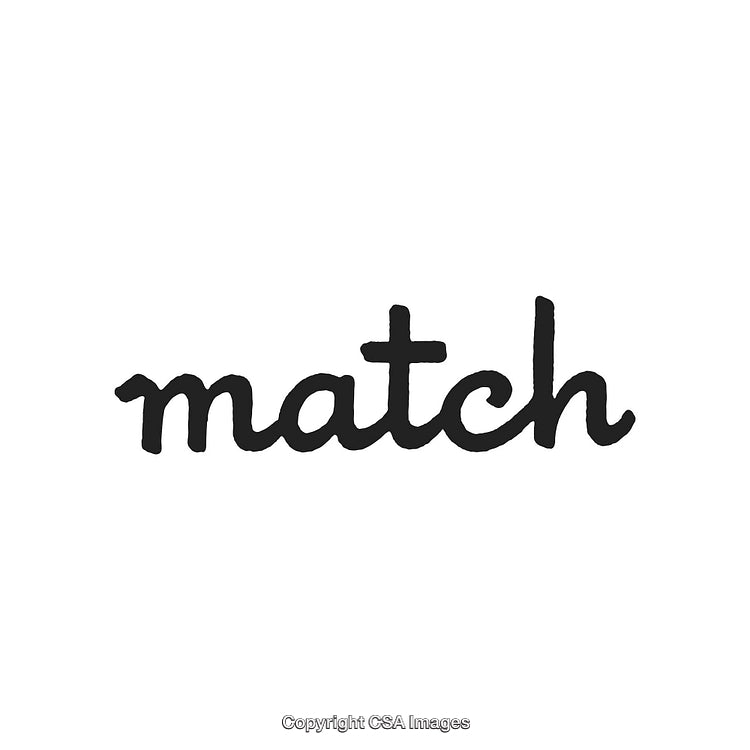 Stylish Handwritten Word Match in Black on White Background
