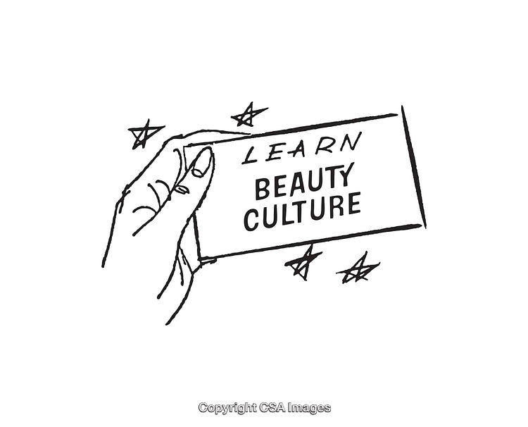 Black And White Illustration of Beauty Culture Learning Concept