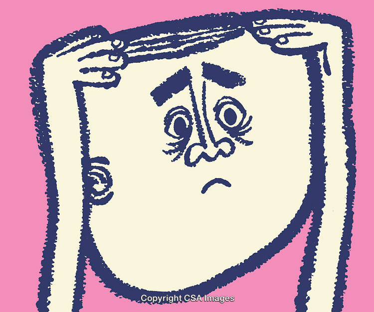 Illustration of a Sad Face Expressing Emotions in Vibrant Colors