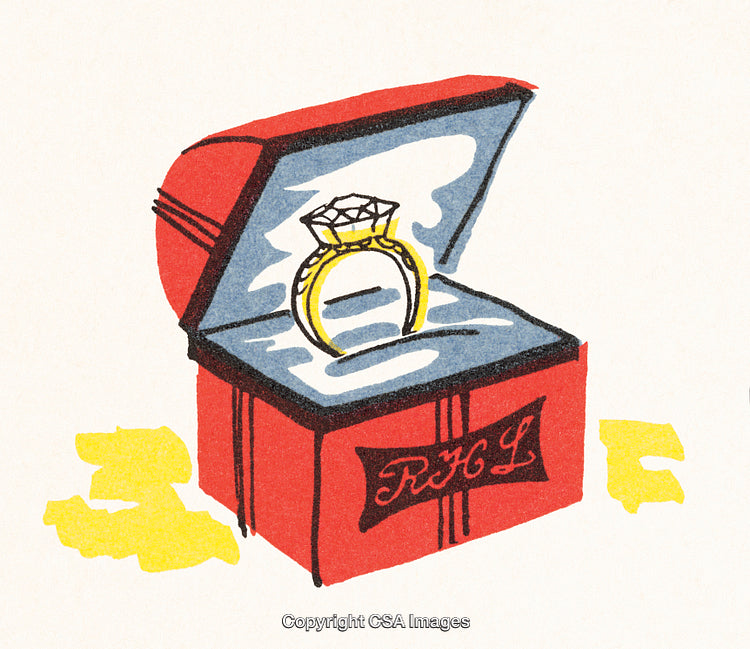 Golden Ring in Red Box Symbolizing Marriage and Commitment