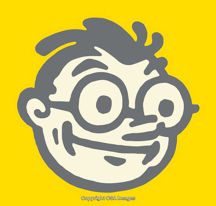 Retro Cartoon Character Illustration with Bold Colors and Quirky Expression