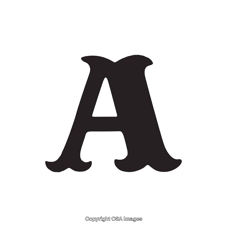 Bold Letter A in Classic Font Isolated on White Background