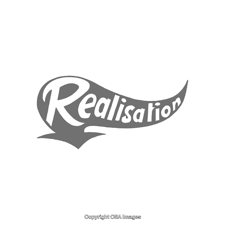 Stylized Word Art Featuring the Text 'Realisation' in Monochromatic Design