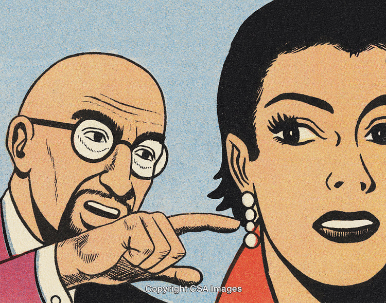 Pop Art Style Portrait of Two Characters in Conversation