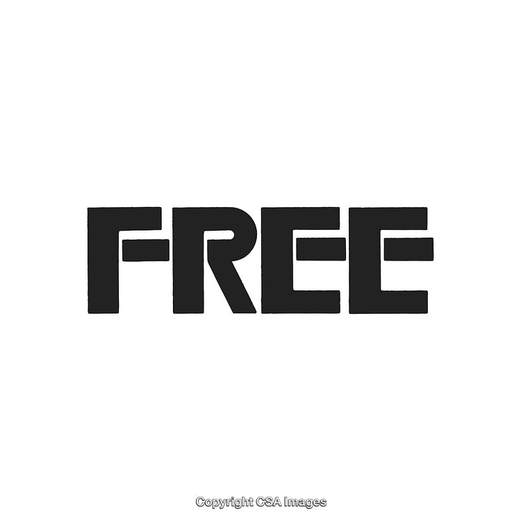 Bold Black Free Text on White Background for Promotions