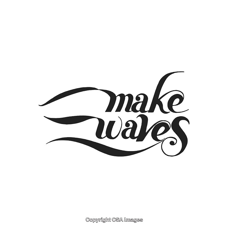 Inspirational Typography Poster with 'Make Waves' Motivational Message
