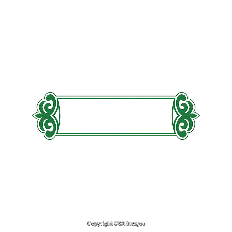 Simple Green Decorative Border With Curved Ornamental Accents