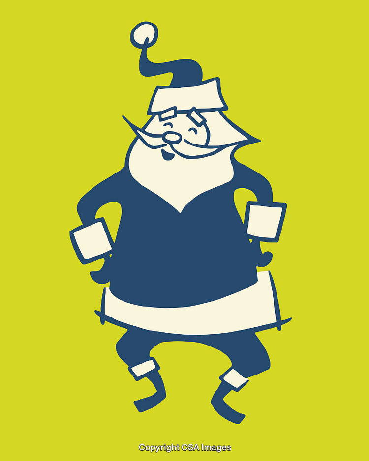 Cheerful Christmas Cartoon of Santa Claus in a Festive Style Illustration