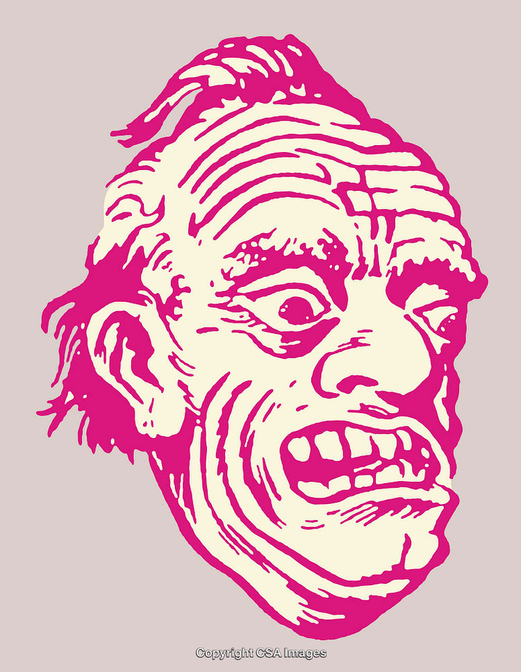 Vivid Abstract Line Art of a Grinning Expression
