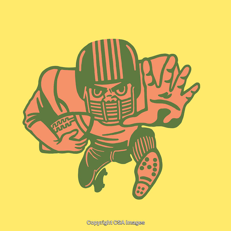 Dynamic Colorful Line Art Illustration of Football Player in Action