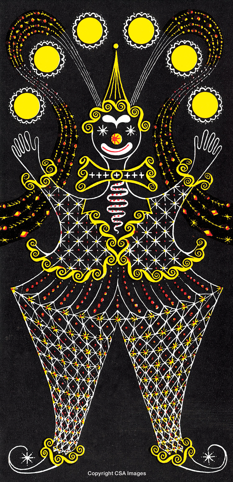 Colorful Abstract Representation of a Juggling Performer in Whimsical Illustration