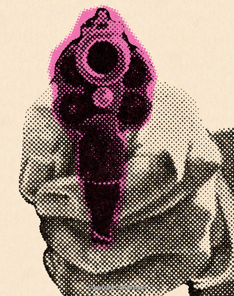 Abstract Pop Art Illustration of a Gun with a Retro Style