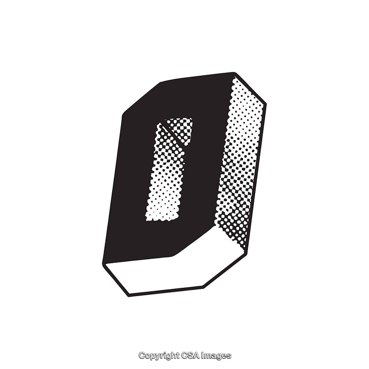 Stylized Black-and-White Letter O With Geometric Design