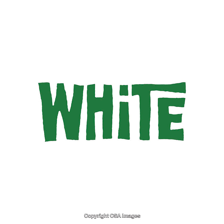 Green Text Illustration Featuring the Word White on White Background