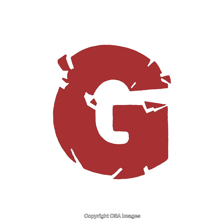 Rustic Red Letter G Design with Distressed Texture