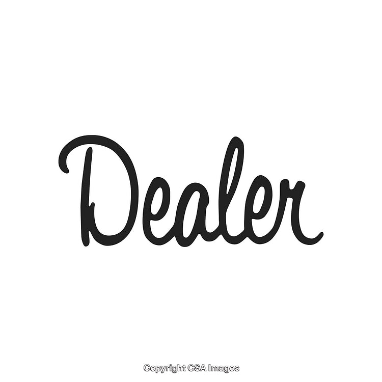 Bold Typography Artwork Displaying the Word 'Dealer' in Black on White