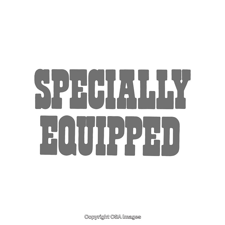 Specially Equipped Text in Bold Gray Western Font Style