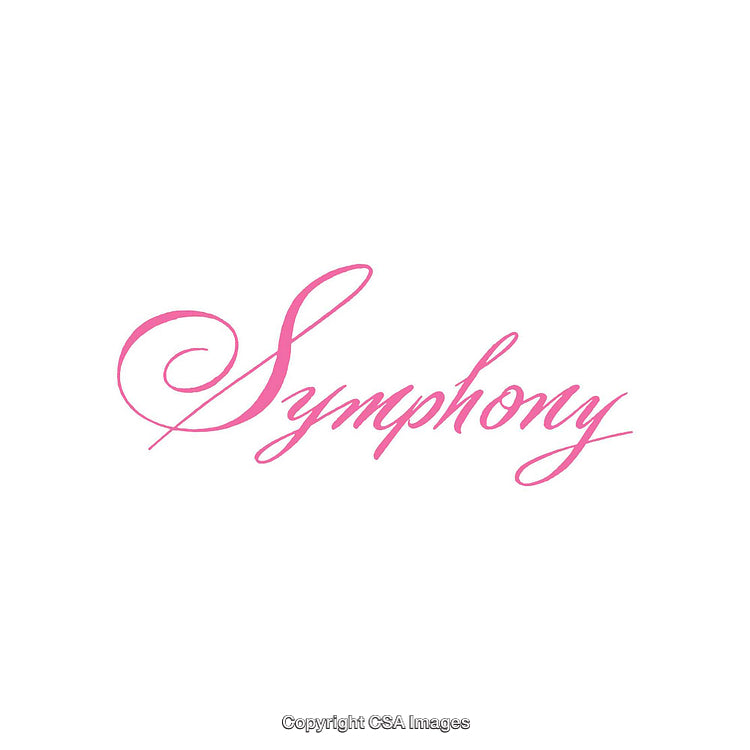 Elegant Pink Calligraphy Artwork Highlighting the Word 'Symphony'
