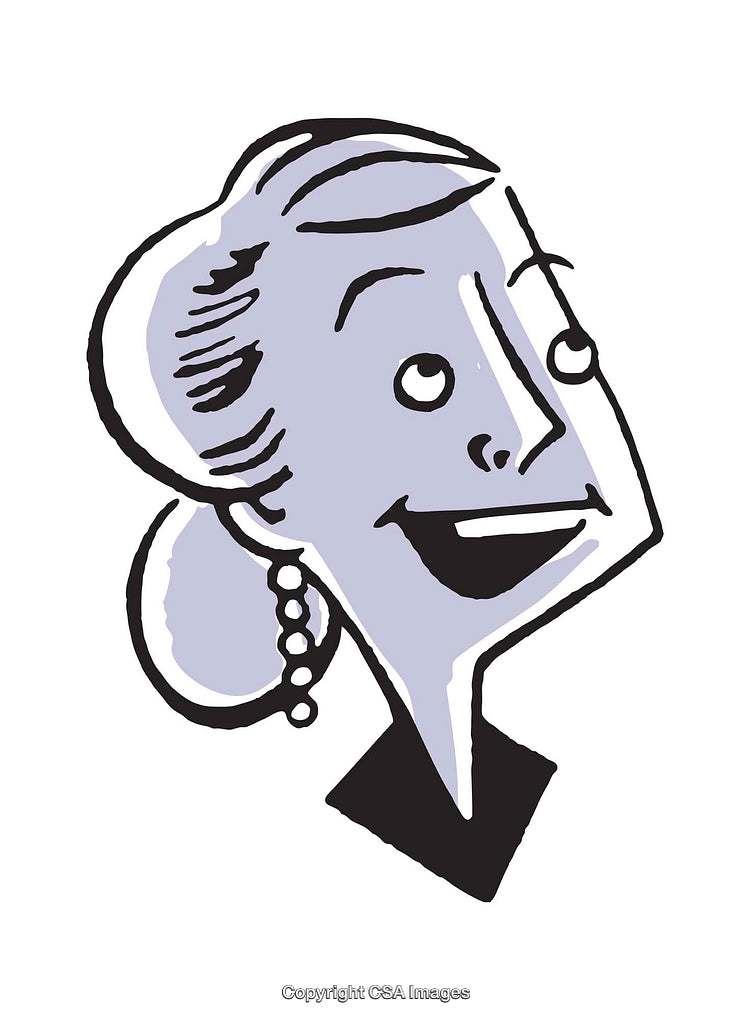 Retro Style Woman Illustration with Artistic Expression and Cartoon Vibes