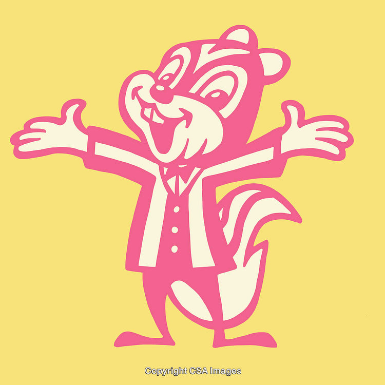 Colorful Cartoon Style Illustration of a Cheerful Character on Yellow Background