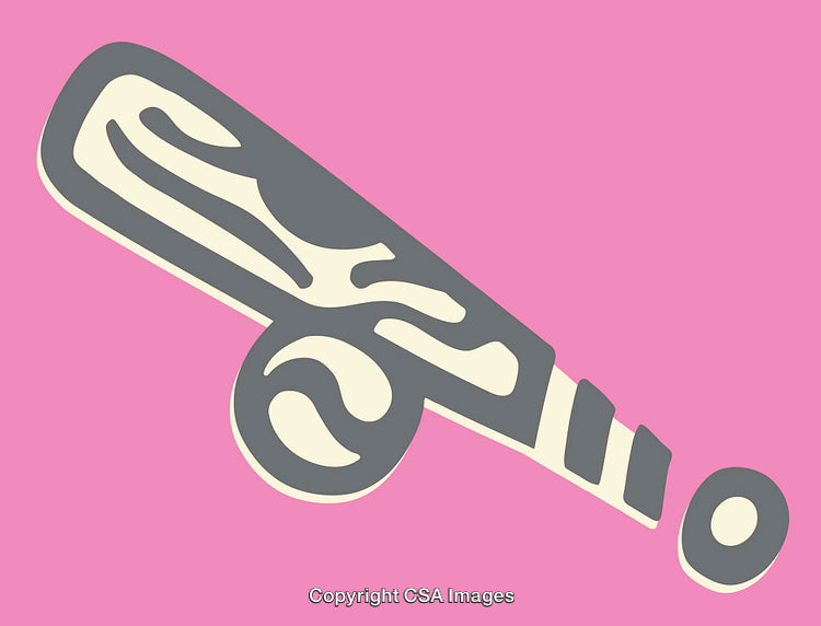 Stylized Illustration of Baseball Equipment on a Pink Background