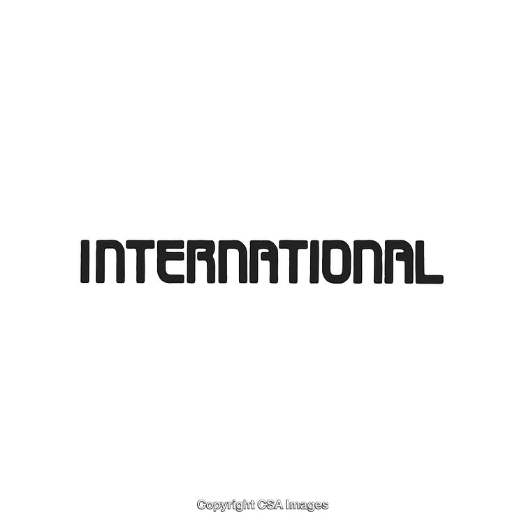 Stylized 'International' Typography in Bold Black Font on White Background