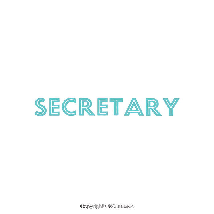 Modern Typography Illustration with the Word 'Secretary' in Bold Letters