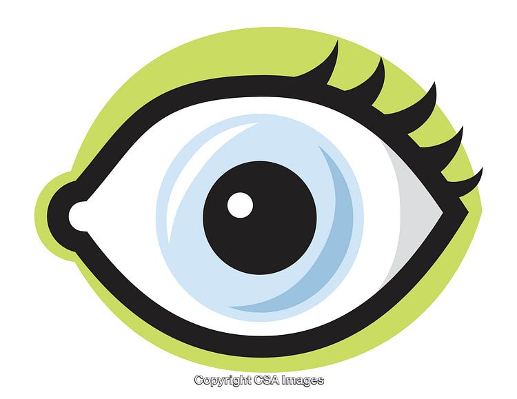 Stylized Illustration of an Open Eye with Highlights and Lashes